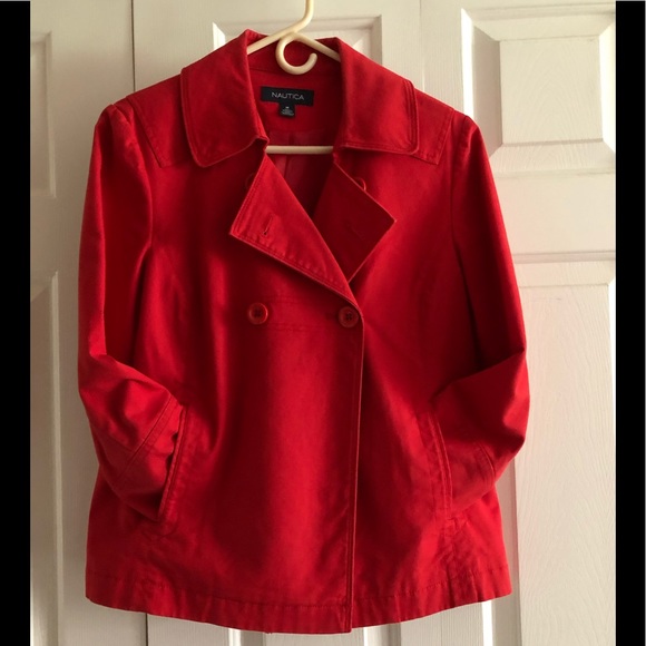 Ladies size M red Nautical jacket - Picture 1 of 7